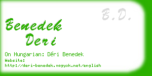 benedek deri business card