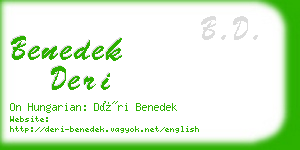 benedek deri business card